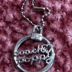 Coach Poppy Silver Circle Pendant or Purse Hangtag